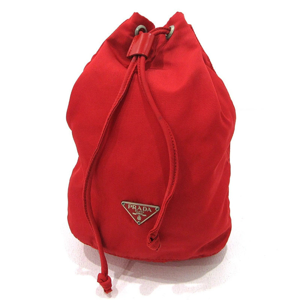 Prada Tessuto Drawstring Pouch Red